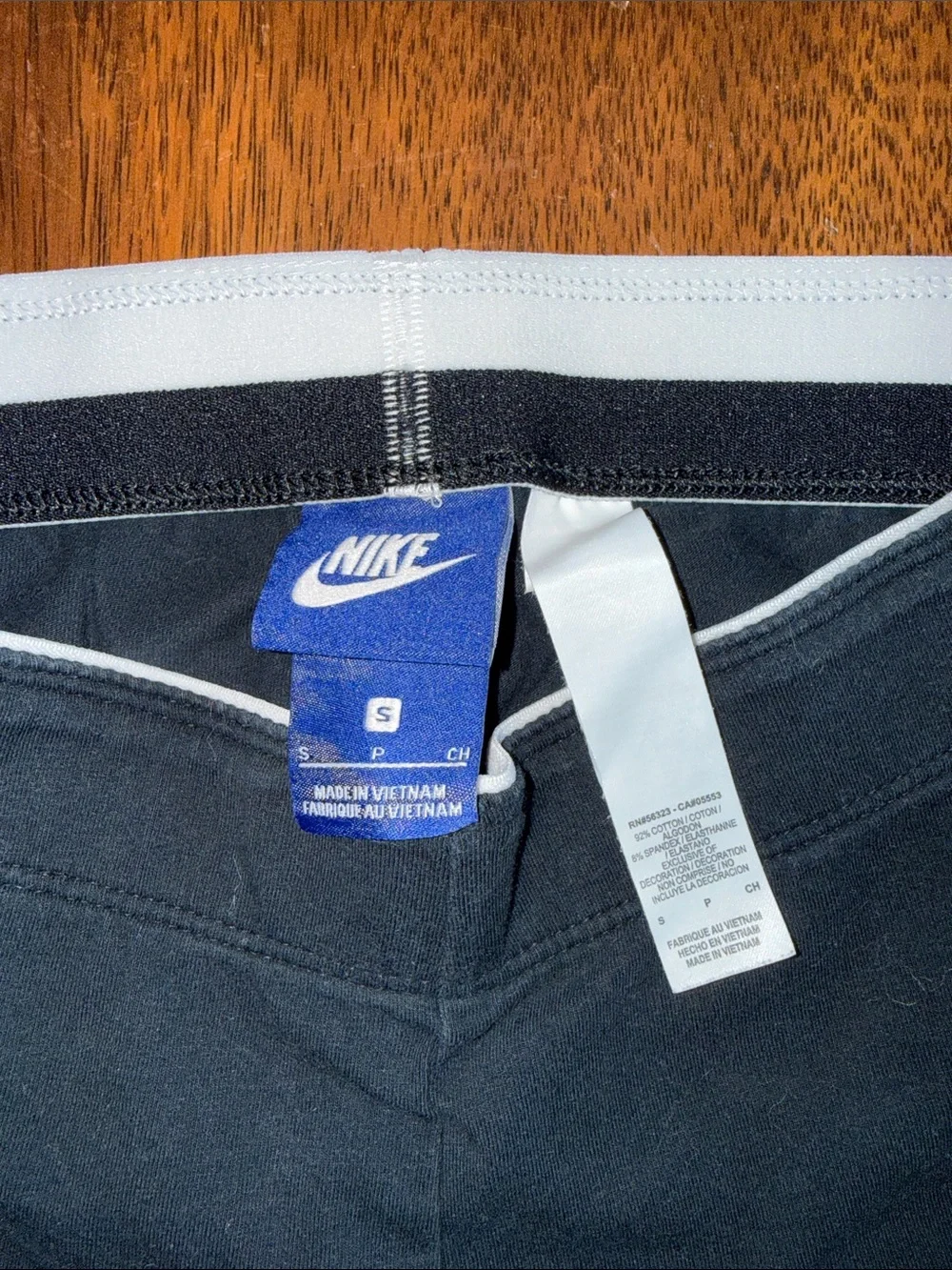 Nike Black Leggings with White Swoosh Accent
